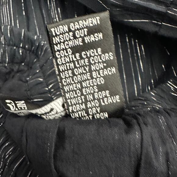 New Direction Womens Skirt Size L Black Metallic Boho Tiered Crinkle Festival - Picture 5 of 9